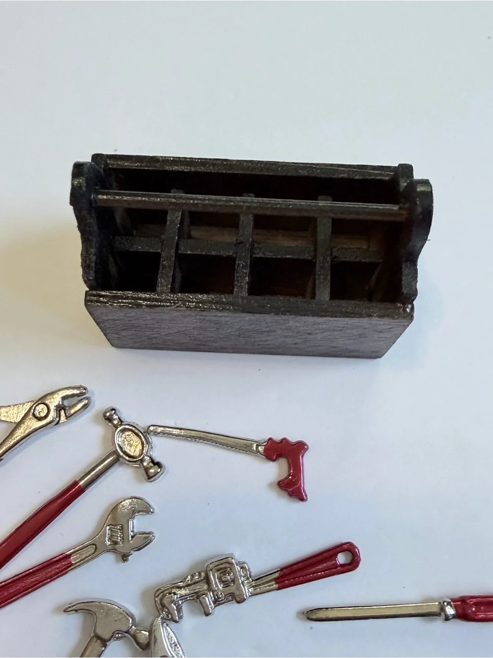 Miniature Red and Silver Tool Set for doll house